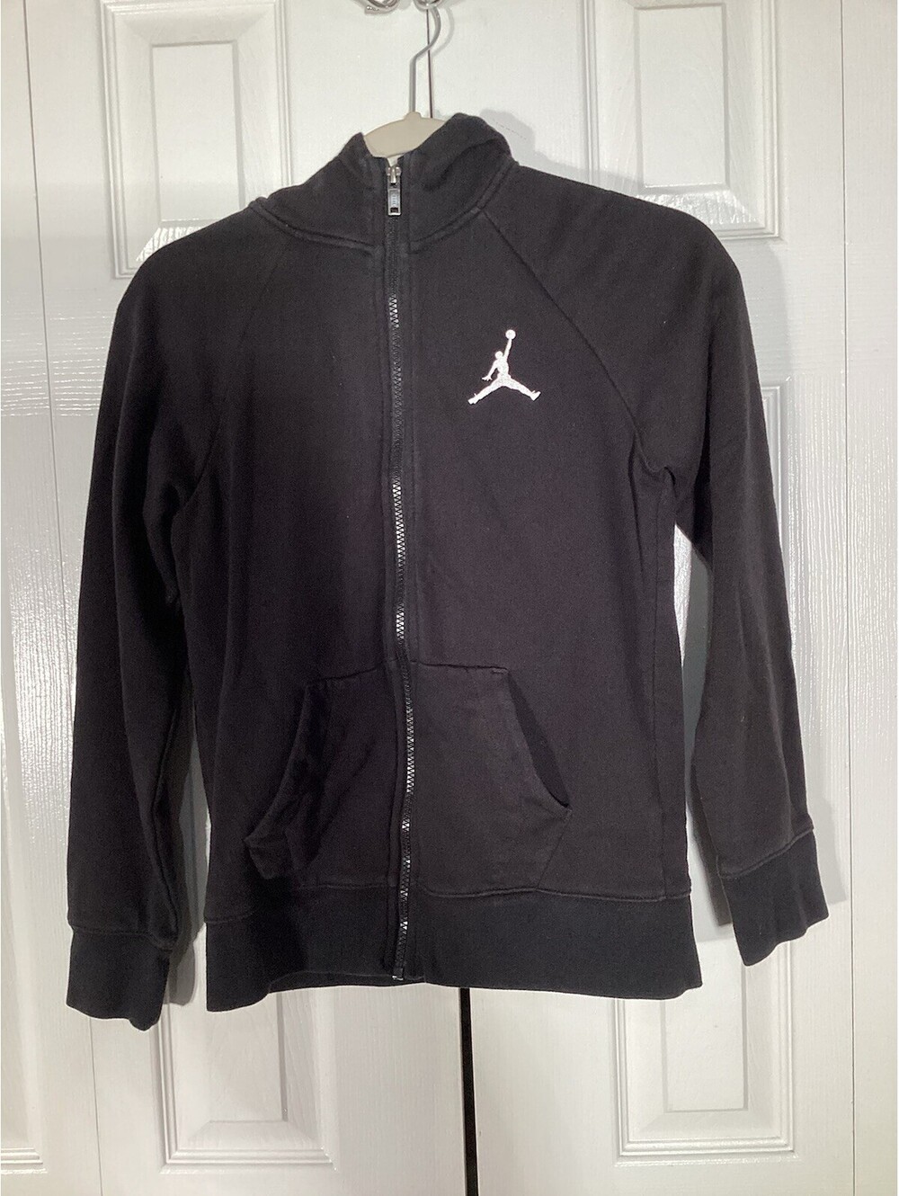 Air Jordan Hoodie Youth Large Black Full Zip Sweatshirt Jumpman Logo Fleece